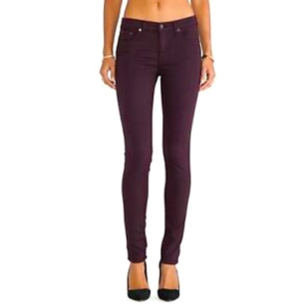 Rag and Bone Wine colored skinny mid-rise jeans